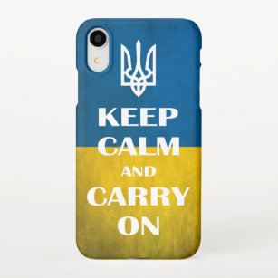 Keep calm and carry on Ukrainian emblem trident    iPhone Case