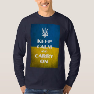 Keep calm and carry on Ukrainian emblem trident T-Shirt