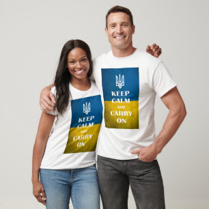 Keep calm and carry on Ukrainian emblem trident  T T-Shirt