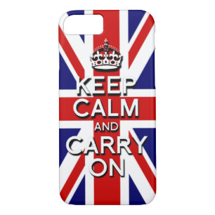 keep Calm and Carry on Union Jack Flag iPhone 8/7 Case
