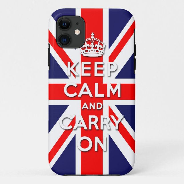 keep calm and carry on Union Jack flag Case-Mate iPhone Case (Back)