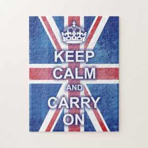 Keep Calm and Carry On Union Jack Jigsaw Puzzle