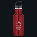 Keep Calm and Carry On Vintage 532 Ml Water Bottle<br><div class="desc">This popular WWII propaganda poster slogan says, "Keep Calm and Carry On." Here, it's given a vintage, antique look through the use of distressed text. This is a trendy bottle for anyone who loves history and is looking for a classic motivational, inspirational saying. Also available on other items at the...</div>