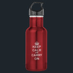 Keep Calm and Carry On Vintage 532 Ml Water Bottle<br><div class="desc">This popular WWII propaganda poster slogan says, "Keep Calm and Carry On." Here, it's given a vintage, antique look through the use of distressed text. This is a trendy bottle for anyone who loves history and is looking for a classic motivational, inspirational saying. Also available on other items at the...</div>