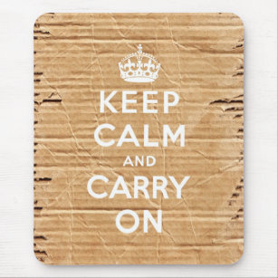 keep calm and carry on vintage cardboard mouse pad