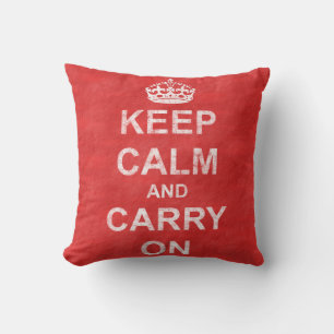 Keep Calm and Carry On Vintage Cushion
