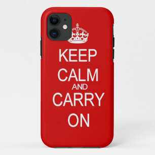 Keep Calm and carry on vintage red iPhone 11 Case