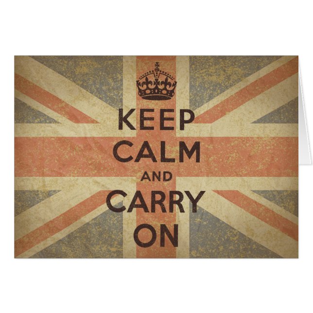 Keep Calm and Carry On with UK  Flag (Front Horizontal)