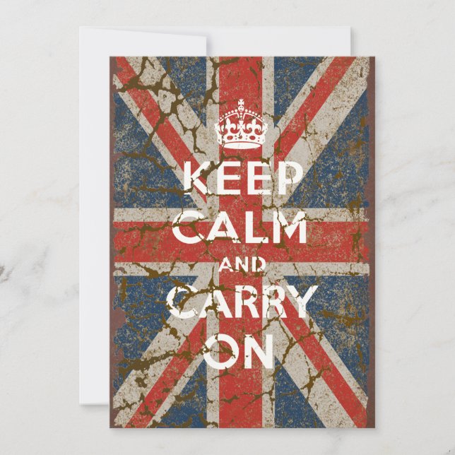 Keep Calm and Carry On with UK  Flag (Front)