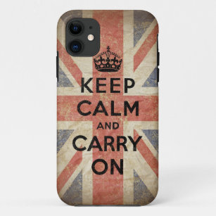 Keep Calm and Carry On with UK  Flag Case-Mate iPhone Case