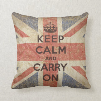 Keep Calm and Carry On with UK Flag Cushion