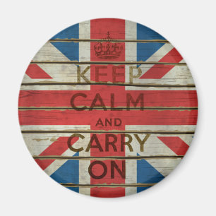 Keep Calm and Carry On  with UK flag Magnet