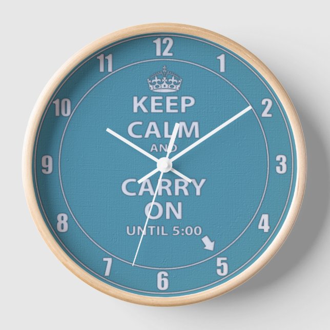 Keep Calm and Carry On Work Clock (Front)