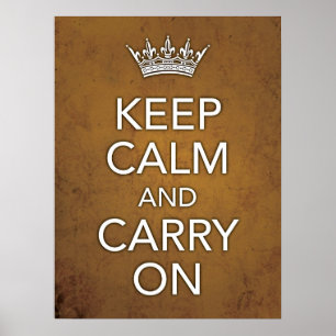 Keep Calm and Carry On Yellow Grunge Print