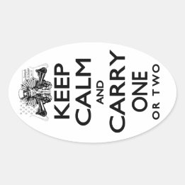 Keep Calm and Carry One Oval Sticker