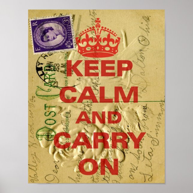 Keep calm and carry poster (Front)