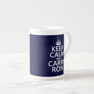 Keep Calm and Carry Ron (any colour) Bone China Mug