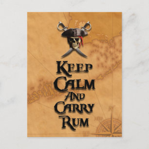 Keep Calm And Carry Rum Postcard