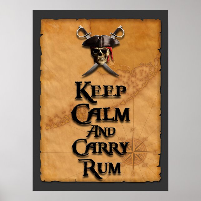 Keep Calm And Carry Rum Poster (Front)