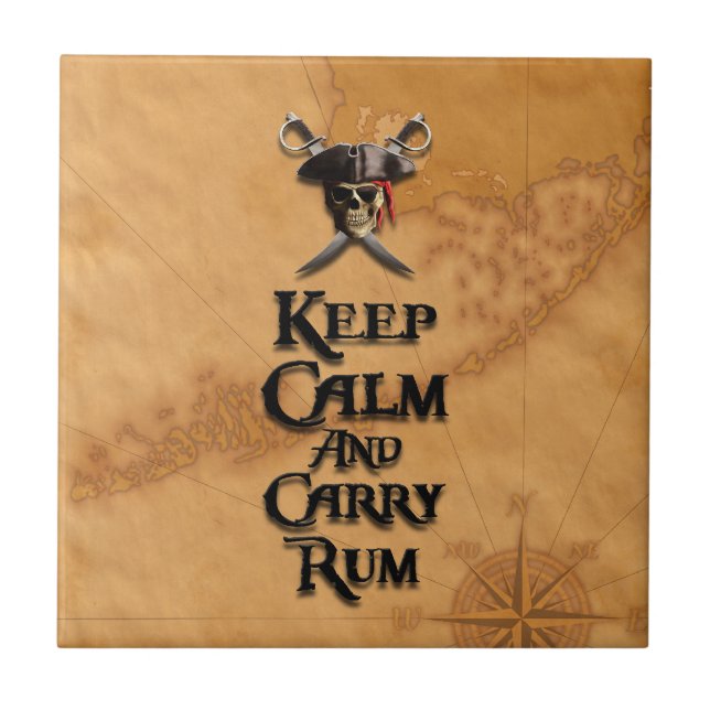 Keep Calm And Carry Rum Tile (Front)
