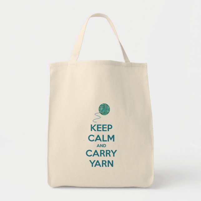 Keep Calm and Carry Yarn Knitting Project Bag (Front)