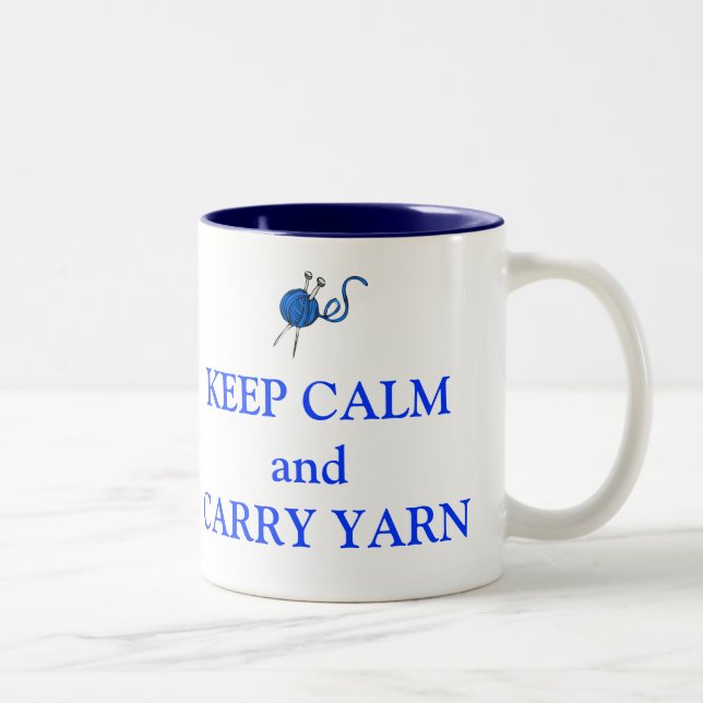 Keep Calm and Carry Yarn Two-Tone Coffee Mug (Right)