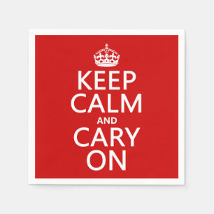 Keep Calm and Cary On (any colour) Napkin
