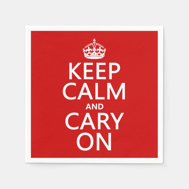 Keep Calm and Cary On (any colour) Napkin (Front)