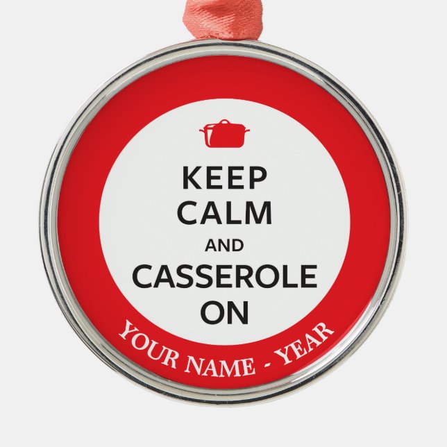 Keep Calm and Casserole On Metal Tree Decoration (Front)