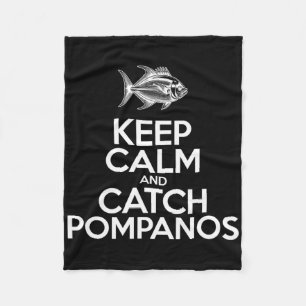 Keep Calm And Catch Fish - Fisherman Fishing Pompa Fleece Blanket