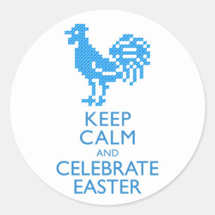 KEEP CALM AND CELEBRATE EASTER CLASSIC ROUND STICKER