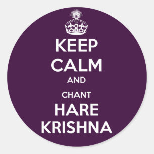 Keep Calm and Chant Hare Krishna Classic Round Sticker