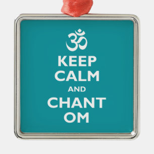 Keep Calm and Chant Om Metal Ornament