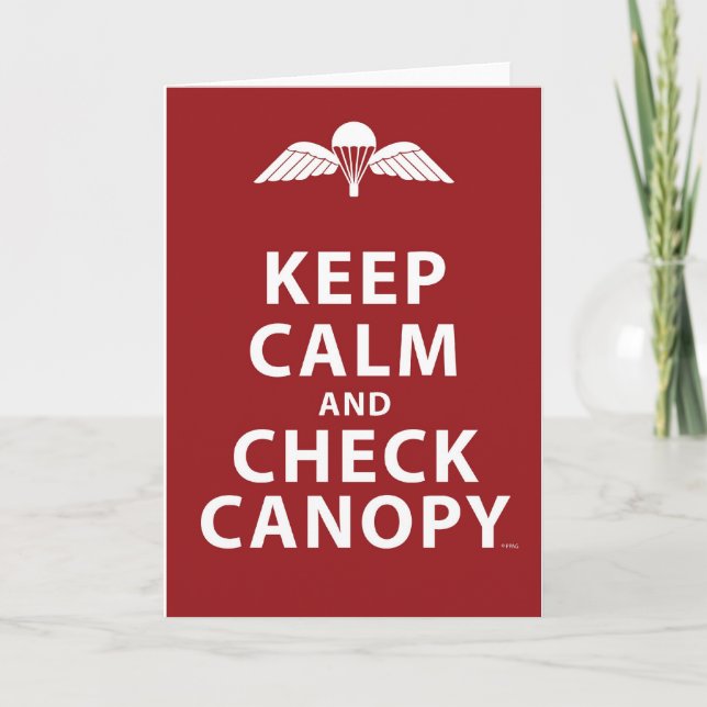 KEEP CALM AND CHECK CANOPY CARD (Front)
