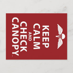 KEEP CALM AND CHECK CANOPY POSTCARD