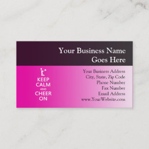 Keep Calm and Cheer On, Cheerleader Pink Business Card