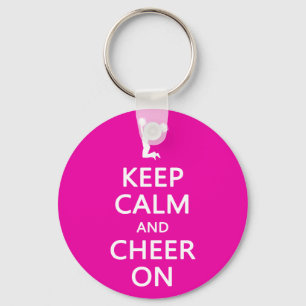 Keep Calm and Cheer On, Cheerleader Pink Key Ring