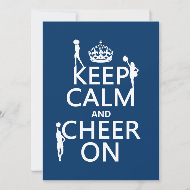 Keep Calm and Cheer On (cheerleaders)(any colour) Invitation (Front)