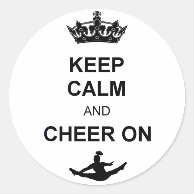 Keep Calm and Cheer on Classic Round Sticker (Front)