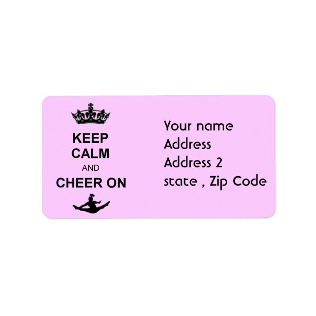 Keep Calm and Cheer on Label (Front)