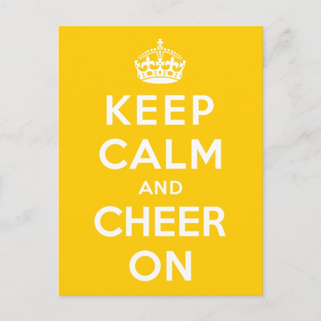 Keep Calm and Cheer On Postcard (Front)