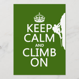 Keep Calm and Climb On (customisable colour) Invitation