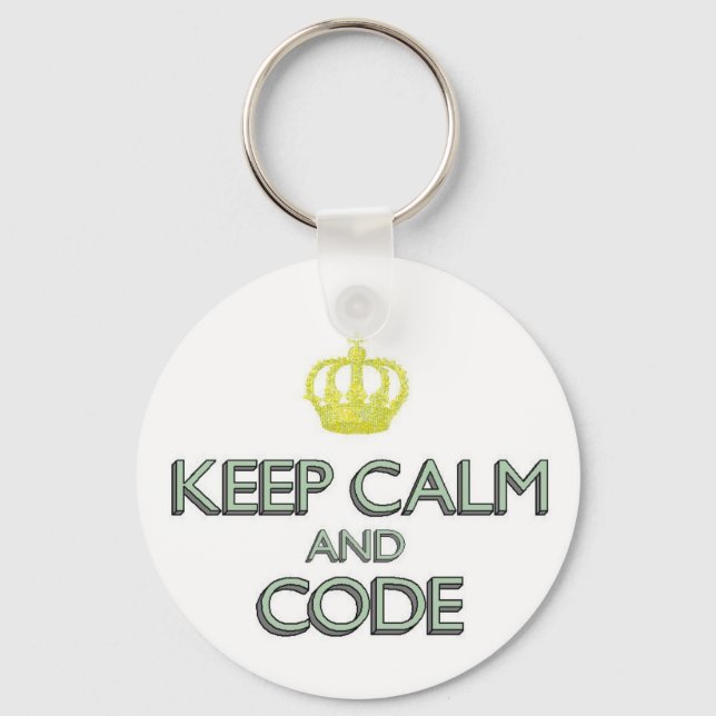 Keep Calm and Code Key Ring (Front)