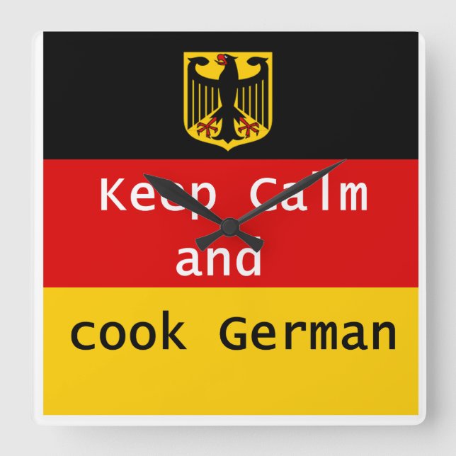 Keep Calm and Cook German Clock (Front)
