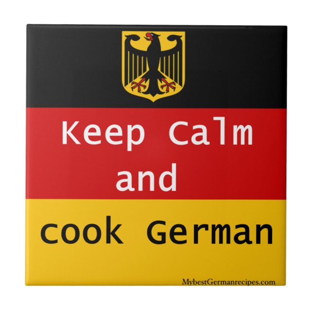 Keep Calm and Cook German Tile (Front)