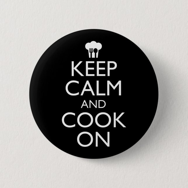 Keep Calm And Cook On 6 Cm Round Badge (Front)