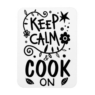 Keep Calm and Cook On Quote Typography Magnet