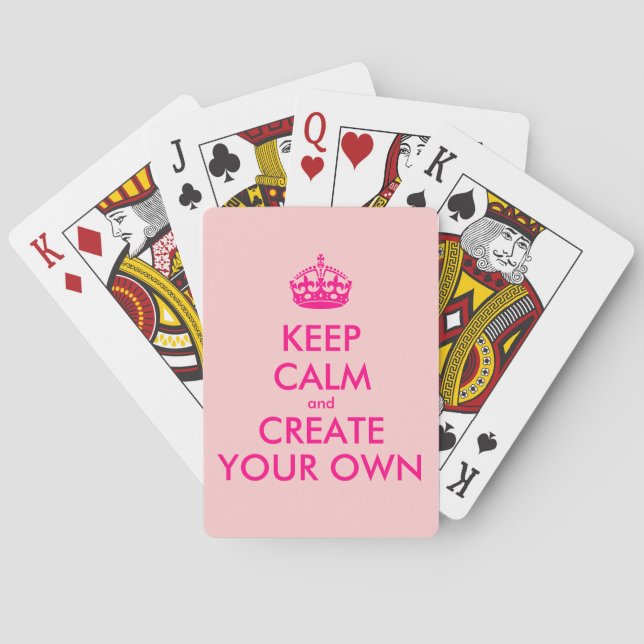 Keep calm and create your own - Pink Playing Cards (Back)