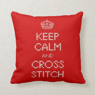 Keep Calm and Cross Stitch Cushion