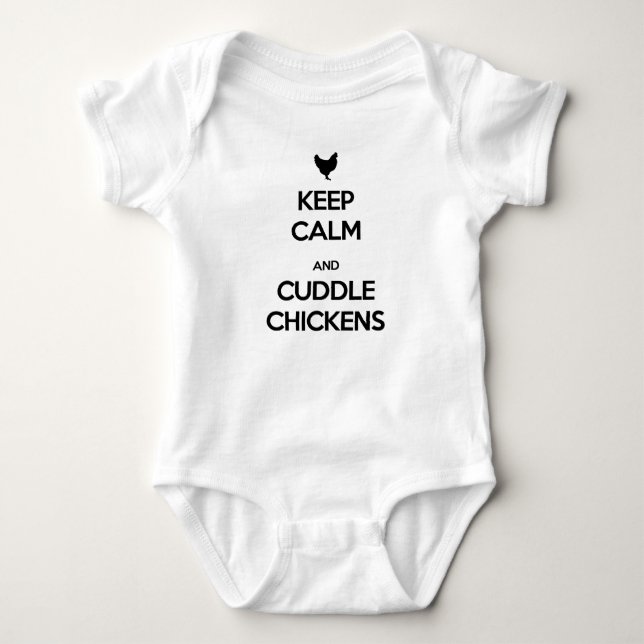 Keep Calm and Cuddle Chickens Baby Bodysuit (Front)